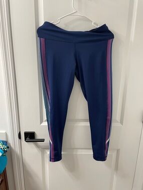 Vineyard Vines Navy Leggings with Pink & Teal Side Stripes